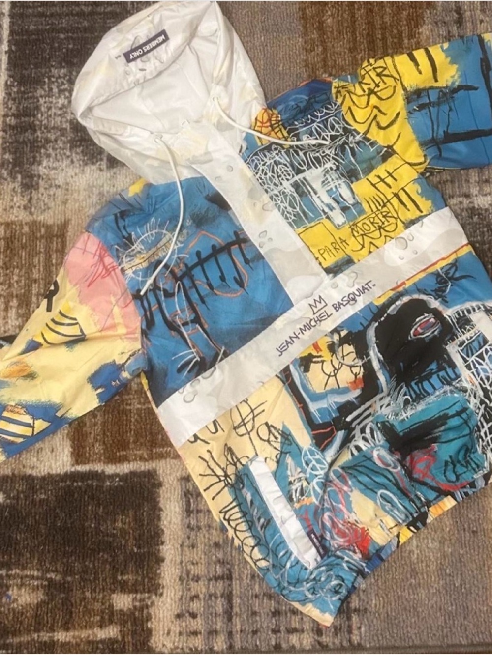 Members Only Multicolor Jean-Michel Basquiat Print Lightweight Jacket